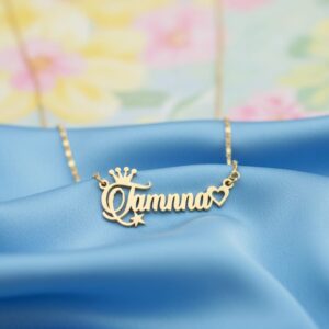 Single Name Necklace with Heart @ Crown