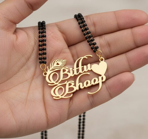 Custom Name Gold Mangalsutra – Personalized - Image 3