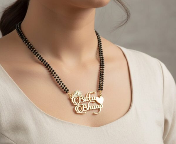 Custom Name Gold Mangalsutra – Personalized - Image 2