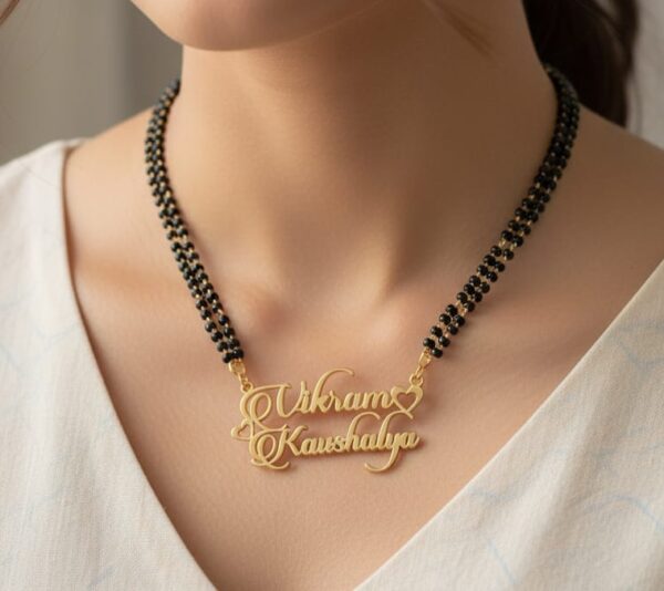 Custom Name Gold Mangalsutra – Personalized - Image 2