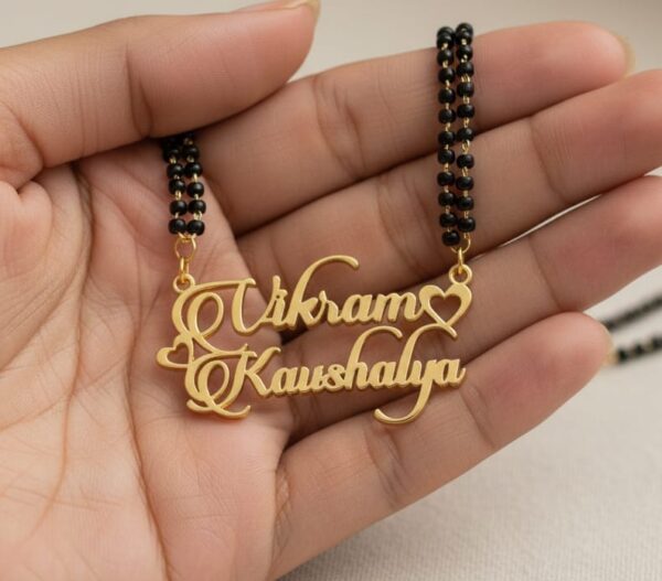 Custom Name Gold Mangalsutra – Personalized - Image 3