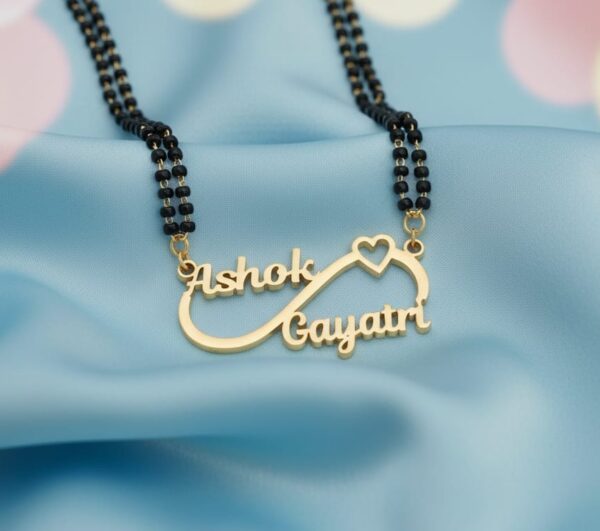 Custom Name Gold Mangalsutra – Personalized  Infinity Design