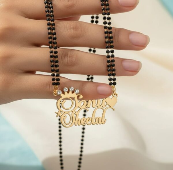 Custom Name Gold Mangalsutra – Personalized - Image 3