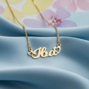 single name Pendant With Double Heart