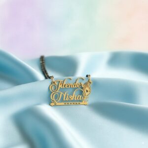 Customized Krishna Peacock Feather Name Mangalsutra –  Design in Gold Finish