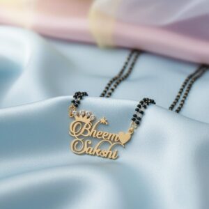 Customized Name Mangalsutra Couple Design in Gold Finish