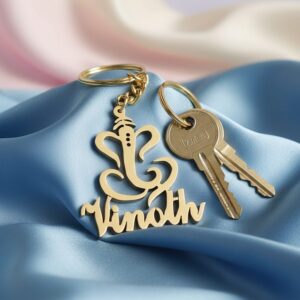 Ganpati Keychain with name