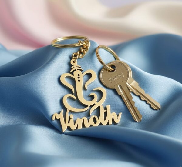 Ganpati Keychain with name