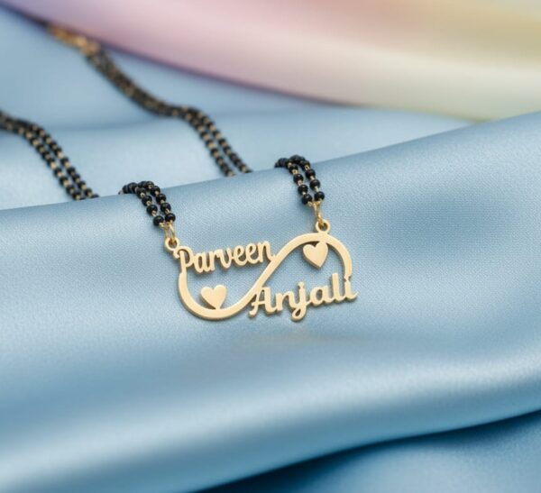 Name Pendant – Personalized Couple Necklace with Heart Design”