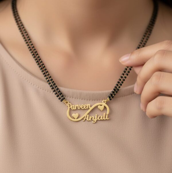 Name Pendant – Personalized Couple Necklace with Heart Design” - Image 2