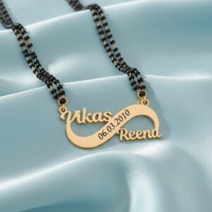 Custom Infinity Name Mangalsutra – Personalized  with Date Engraving