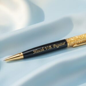 Personalized Name  Zari Pen – Custom Engraved Pen with Golden Finish