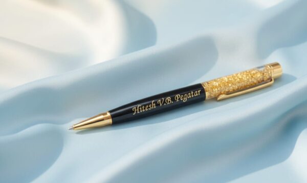 Personalized Name  Zari Pen – Custom Engraved Pen with Golden Finish